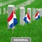 G128 12 Pack Handheld Netherlands Dutch Stick Flags | 8x12 In | Printed 150D Polyester, Country Flag, Solid Wooden Stick, Spear Gold Tip